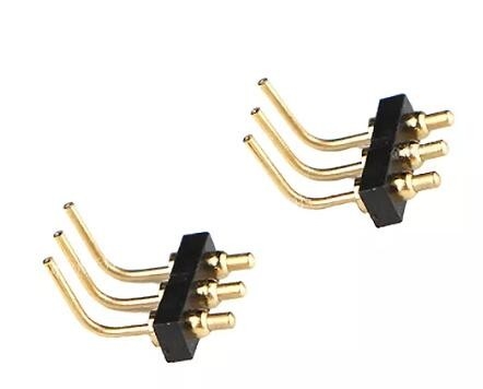 3V cuivre plaqué angle droit POGO épingle tête mâle Surface montée épingles Pogo